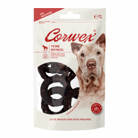 70350 - Corwex Kringel Pferd mit Reis 70g - "NO RAW HIDE"
