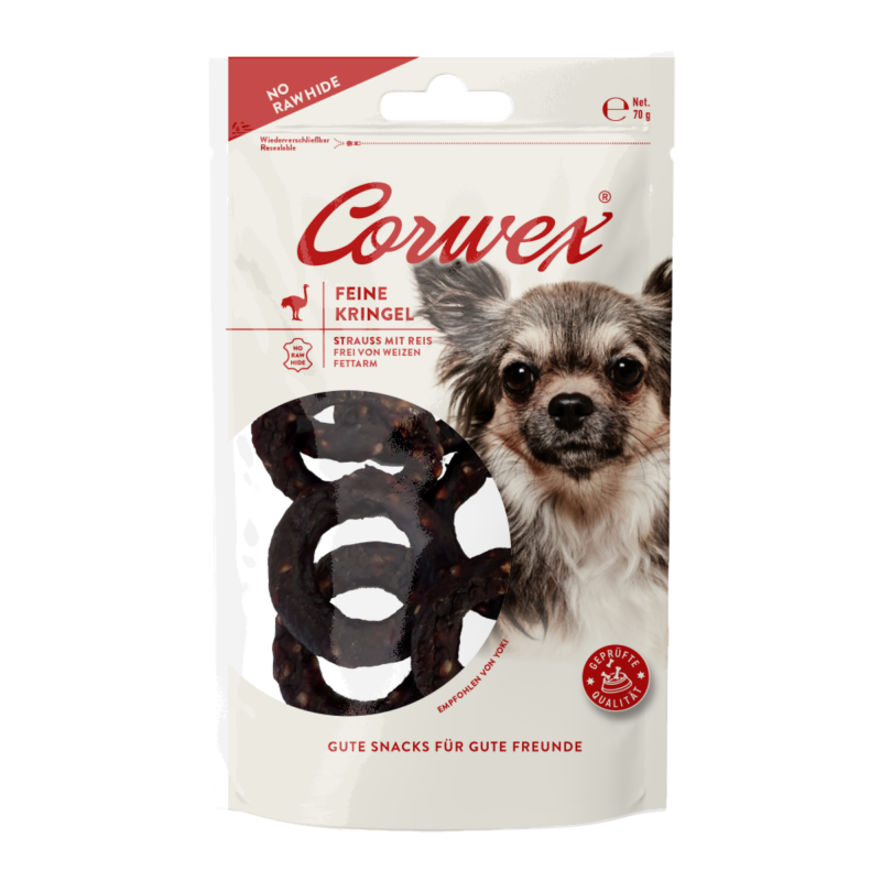 70353 - Corwex Kringel Strauß mit Reis 70g - "NO RAW HIDE"
