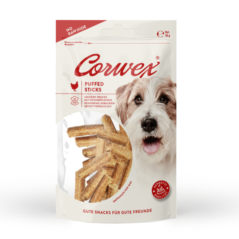 70372 - Corwex Puffed Stick Huhn 50g 50g - "NO RAW HIDE"