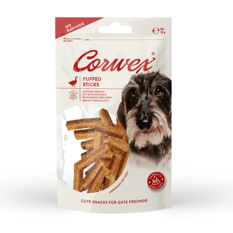 70373 - Corwex Puffed Stick Ente 50g - "NO RAW HIDE"