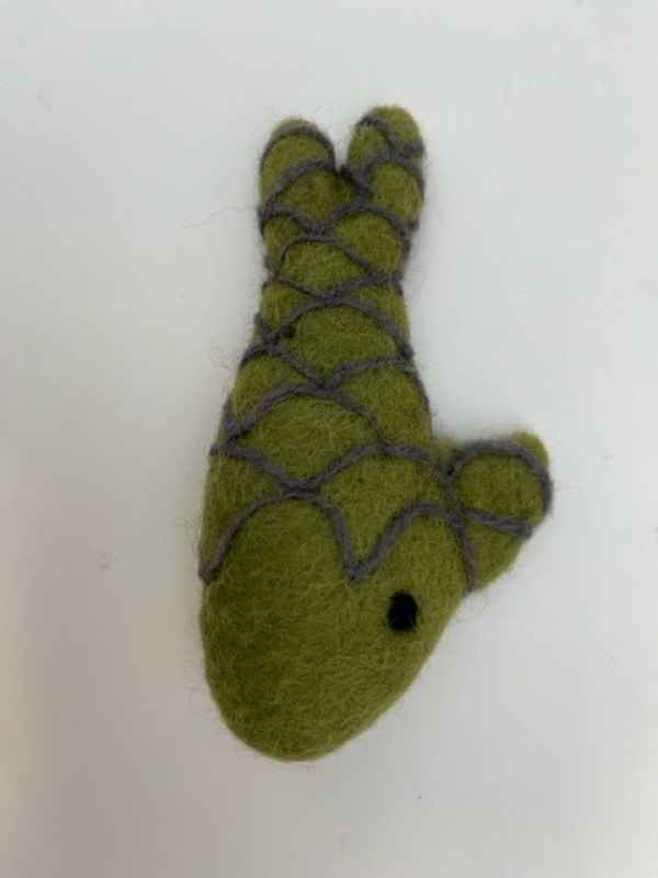 "Woll-Fisch" grün, 14cm - Spielzeug für Katzen "Woll-Fisch" grün, 14cm - Spielzeug für Katzen