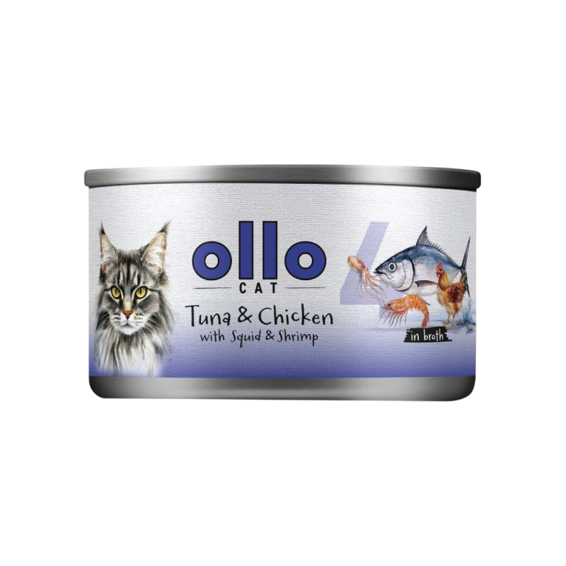 OLLO CAT 4 - Thunfisch, Huhn + Tintenfisch 70 g