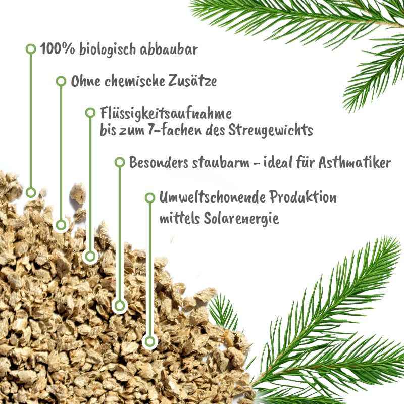 Katzenstreu Pinie 8 kg - doppelt ergiebig, herrlicher Holzduft Katzenstreu Pinie 8 kg - doppelt ergiebig, herrlicher Holzduft